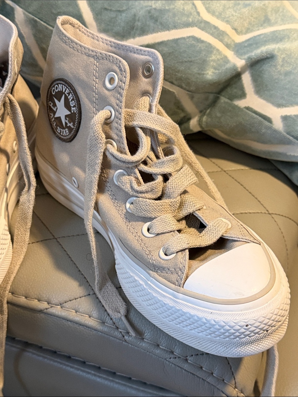 Converse High Top Sneakers - Tan & White
